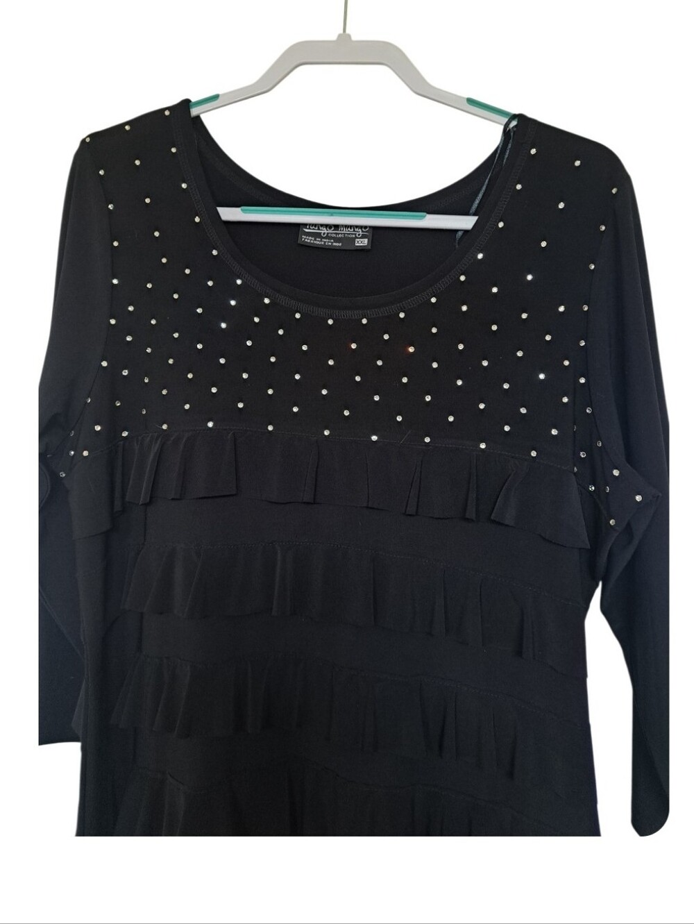 Tango Mango Rhinestone Cha Cha Ruffle Dress - Picture 2 of 4